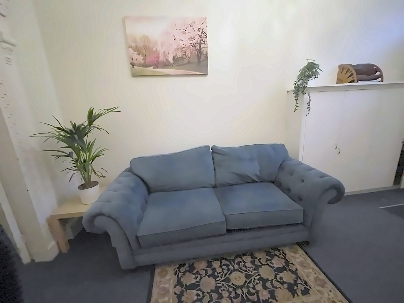 Waiting room with a comfortable sofa